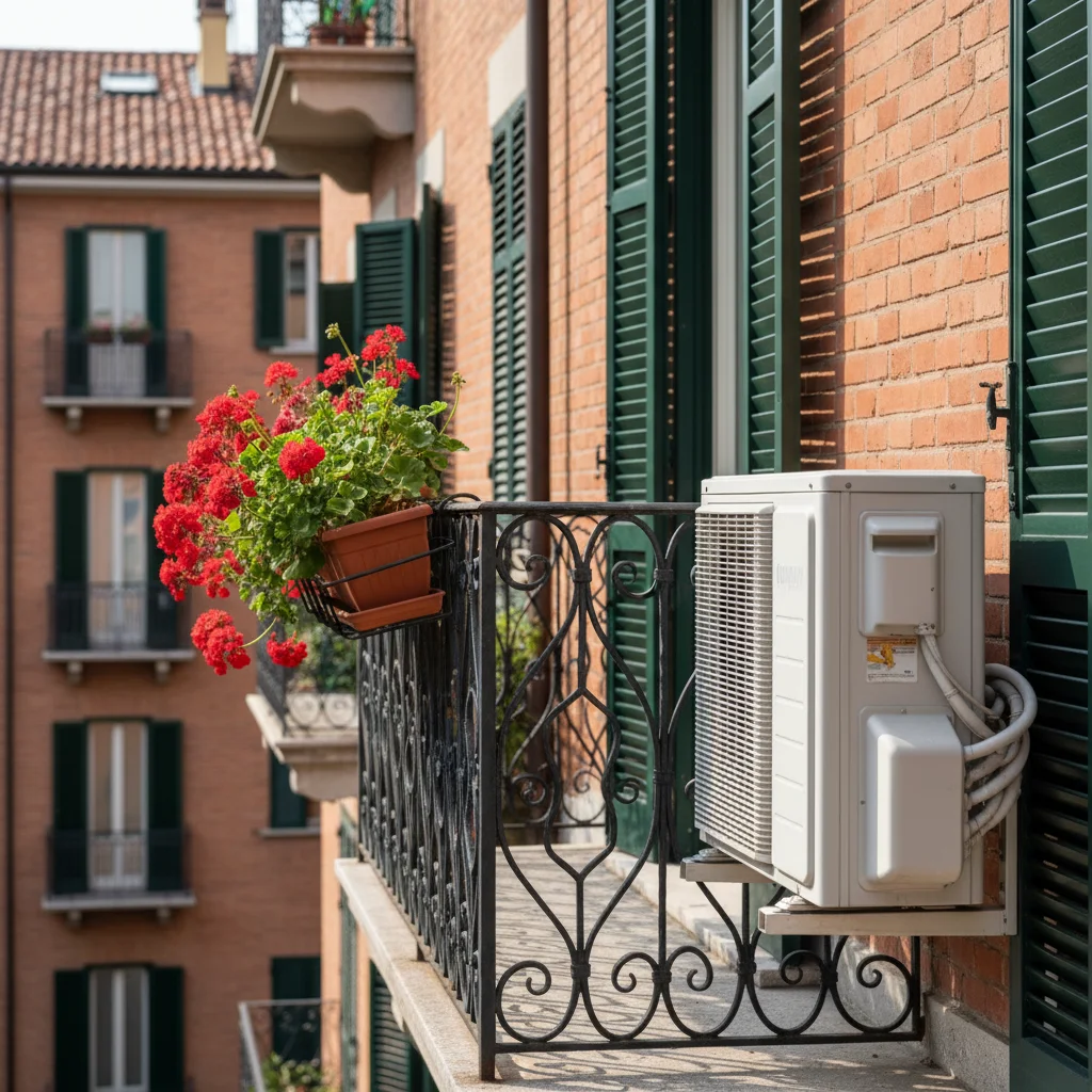 Installazione unità esterna su balcone Milano